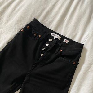 RE/DONE Black stretch denim SIZE 24 High waisted